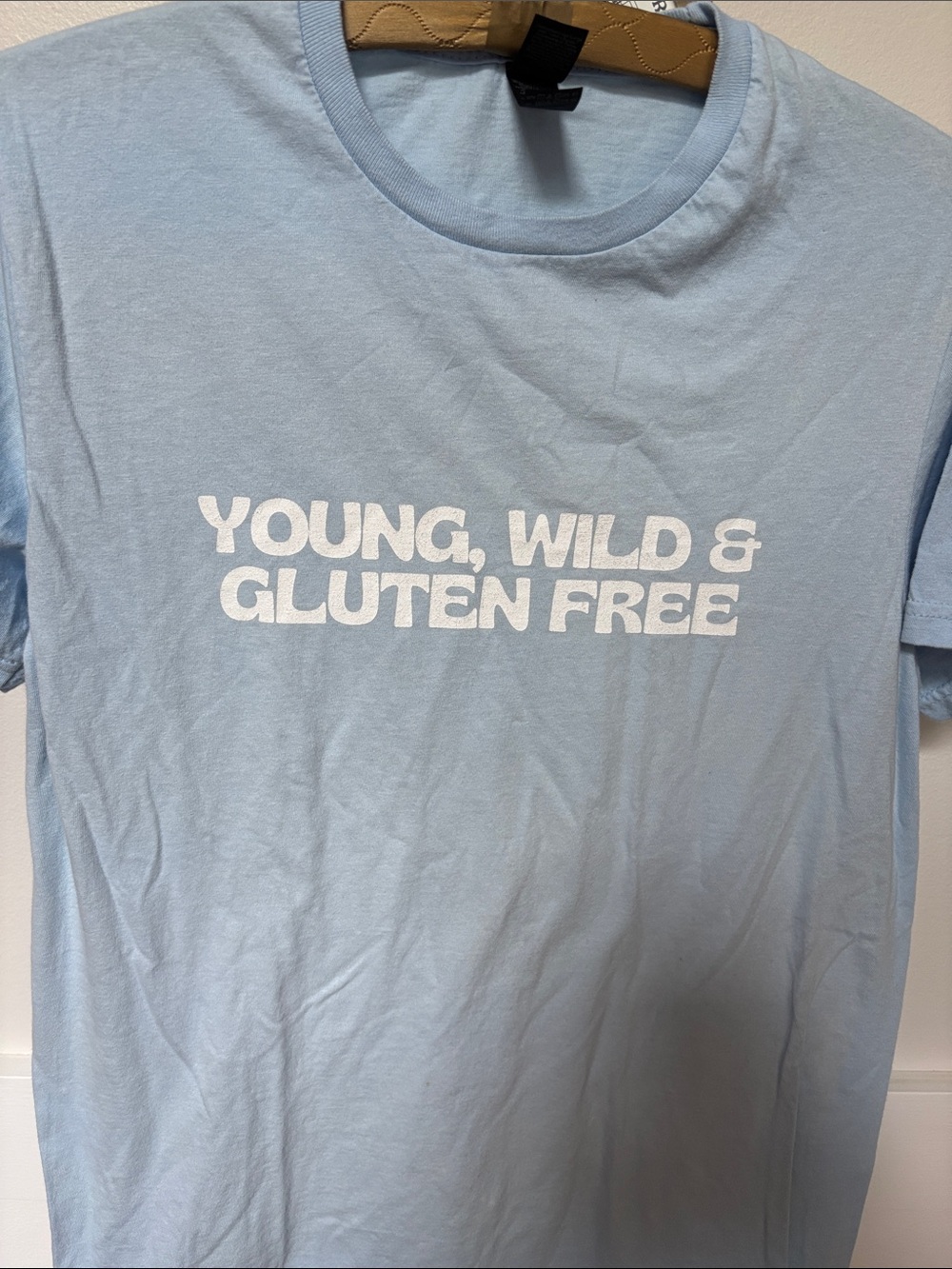 'Young, Wild & Gluten Free' Graphic Tee size s petite